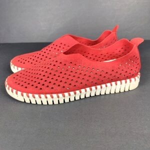 ILSE JACOBSEN Tulip Red Women's Flats Size 7 (EU 37)
